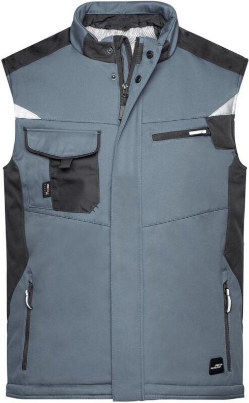 James & Nicholson Professionelle Softshellweste mit Innenfutter JN825 Gr. 5XL carbon/black