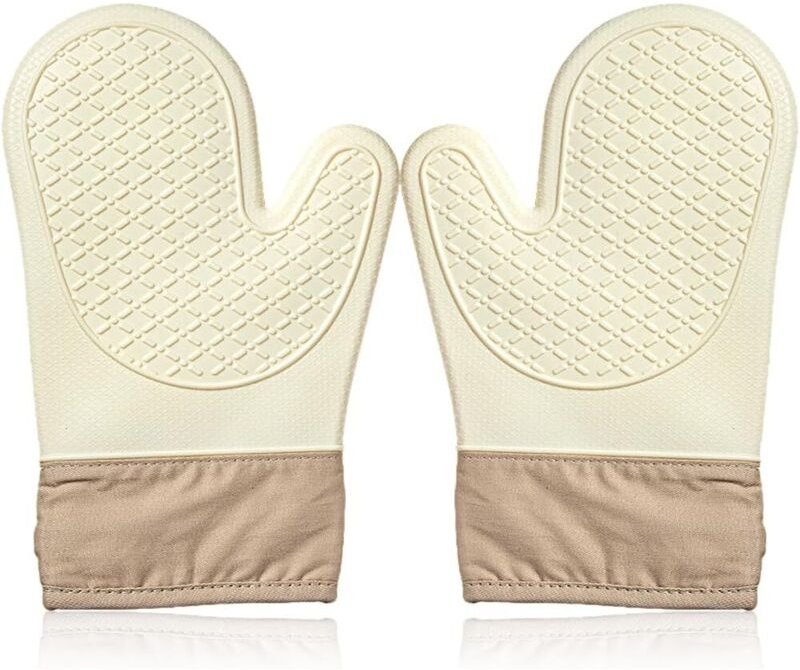 Lntyq Paar Kochhandschuhe, Topflappen für die Küche, Topflappen aus Silikon, Ofenhandschuhe, Küchenhandschuhe, hitzebest...