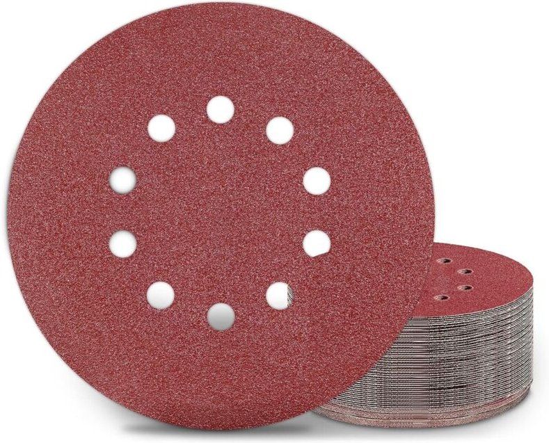225-mm-Schleifscheiben, 25 Stück P60-Körnung, 10-Loch-Rundschleifpads, für Langhalsschleifer, Trockenbauschleifer und Gi...