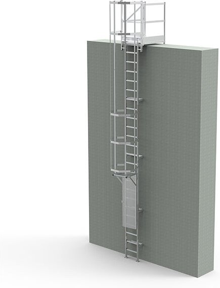 Matisère - Ortsfeste Steigleitern - Steighöhe 5.00 bis 5.20m - CS52-CPSH-100-CSPC