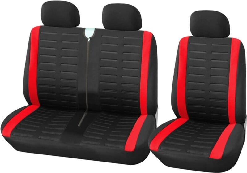 Van-Sitzbezüge, Einzel- und Doppel-Autositzbezüge für Einzelfahrersitz und Doppelbeifahrersitz, 2+1-Sitzbezüge, 3D-Strei...