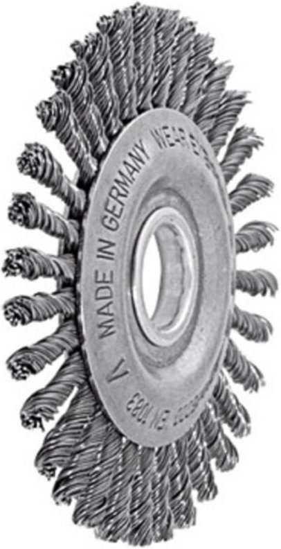 Lessmann ® - Lessmann Schmale Rundbürste gerade, Stahldraht 0,50 mm, Bürsten-⌀xBohrungs-⌀ 115X22 mm