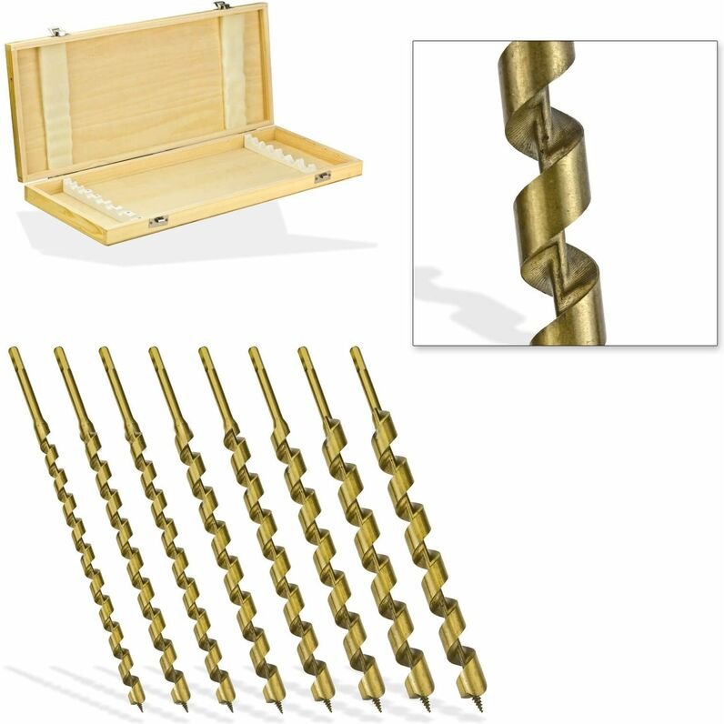 Spiralbohrerset Bohrer Spiralbohrer Bohrersatz Schlangenbohrer Set 8 teilig Holz