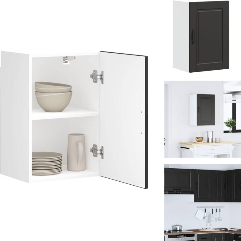 Küchen-Hängeschrank Porto Schwarz Holzwerkstoff - Küchen-Wandschrank - Küchen-Wandschränke - Wandschrank Küche - Küchens...