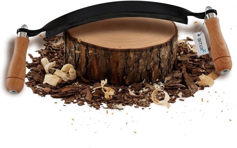 Bituxx Zugmesser für Holz Ziehmesser Schäleisen Zieheisen gebogen 10"