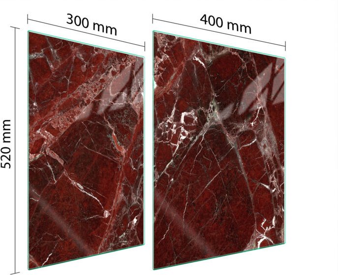 GLASSCHUTZPLATTE FÜR HERD 70x52 MARMOR