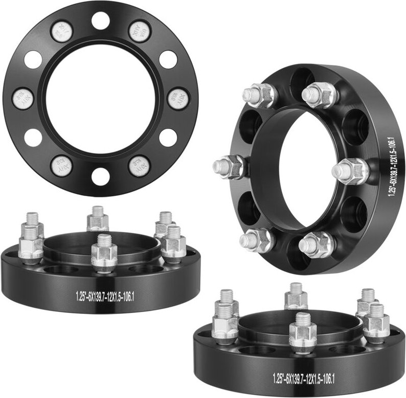 VEVOR Spurverbreiterungen, 1,25 Zoll 6 x 5 Zoll Radadapter, 6 Radbolzen, geschmiedet, 106,1 mm Bohrung, nabenzentrische ...