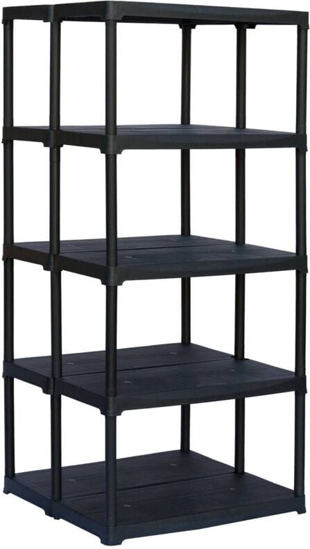 Mehrzweckregal mit 3 Regalböden mit doppelter Kapazität aus Polypropylen, Regal für Innen oder Außenbereich, 100% Made i...