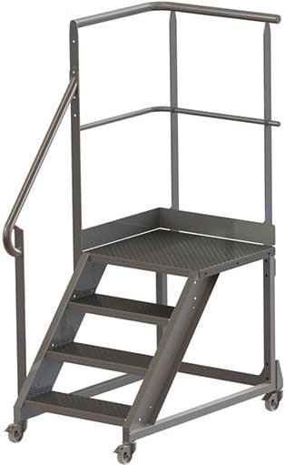 Stahlplattform mit 3 Stufen - max. Arbeitshöhe 2,60 m - PL600INOX260-GCGR