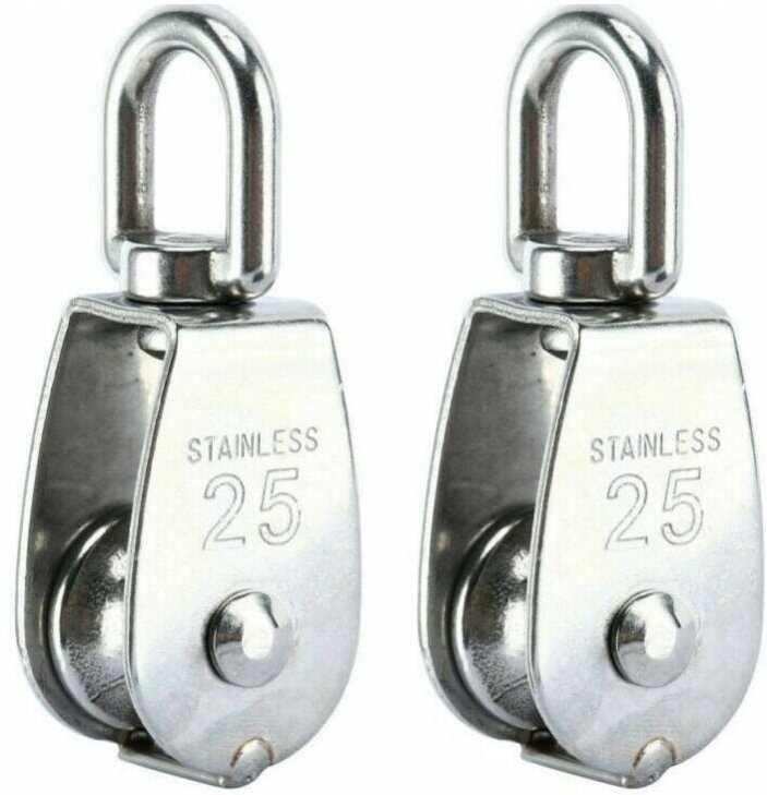 Set mit 2 Heberollen, Einzelrolle aus Edelstahl 304, M25, Einzelrolle, Tragfähigkeit 150 kg