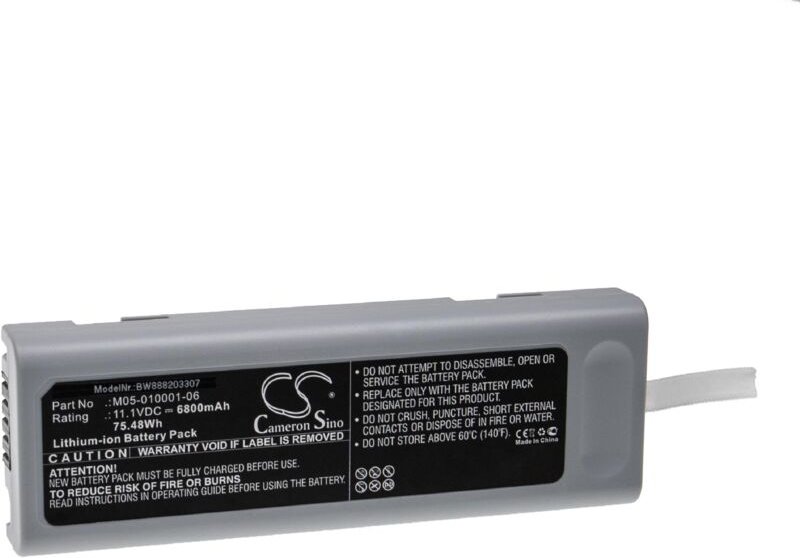 Akku Ersatz für Mindray 0146-00-0069, 0146-00-0099, 115-018011-00 für Medizintechnik (6800mAh, 11,1V, Li-Ion) - Vhbw