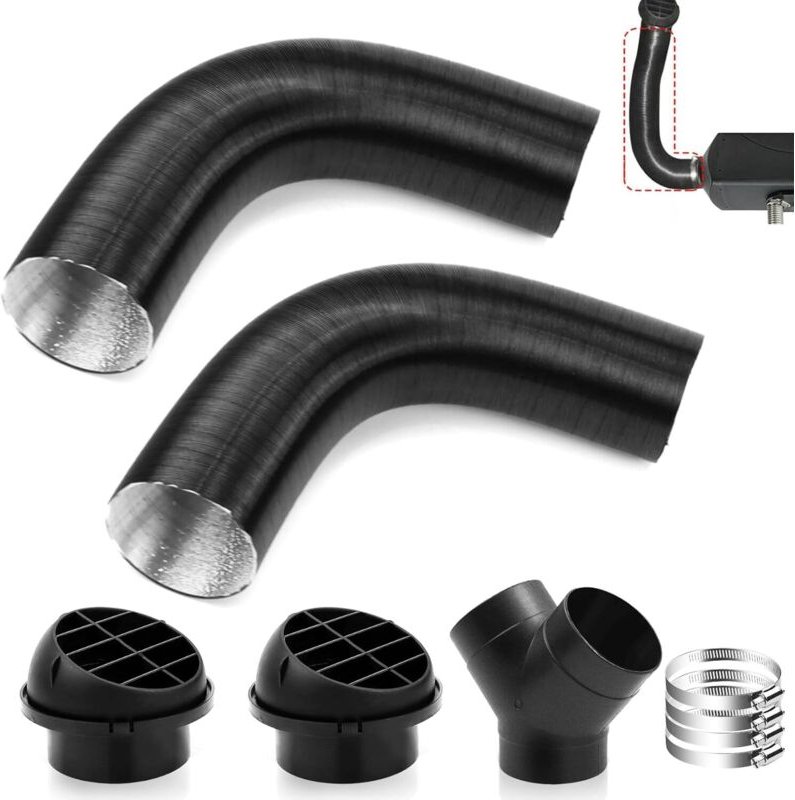 Lycxames - Dieselheizung, Standheizung 60mm, Lenkkopfluftauslass, dreiwege runde T-Kopf 60 Rohre