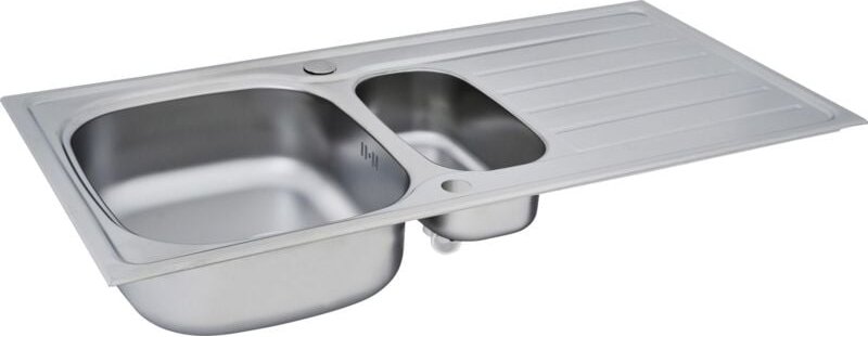 Edelstahlspüle dallas 100 x 50 cm mit Ab- und Überlaufgarnitur Spülbecken Spüle - Respekta