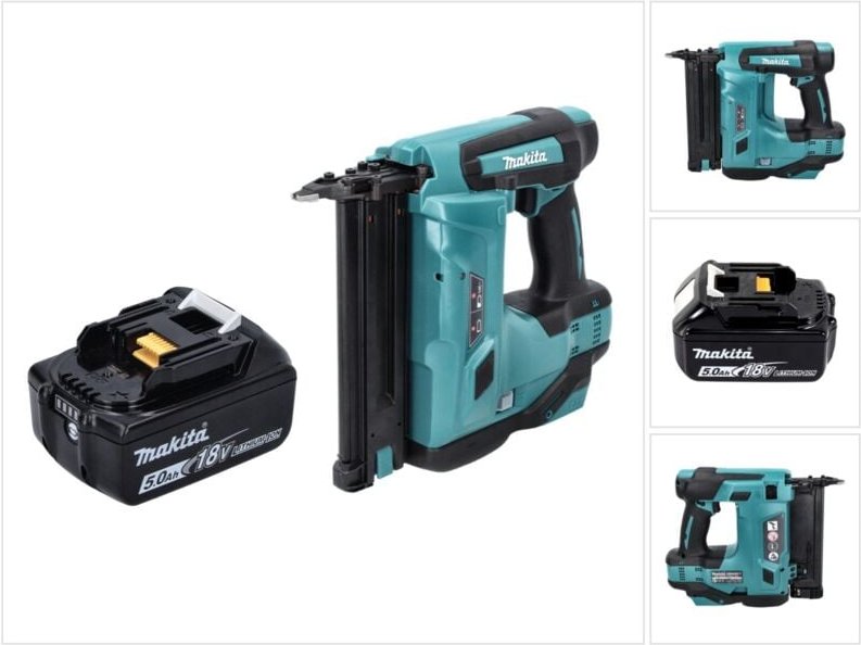 Makita DBN 500 T1 Akku Stauchkopfnagler 18 V 15-50 mm + 1x Akku 5,0 Ah - ohne Ladegerät