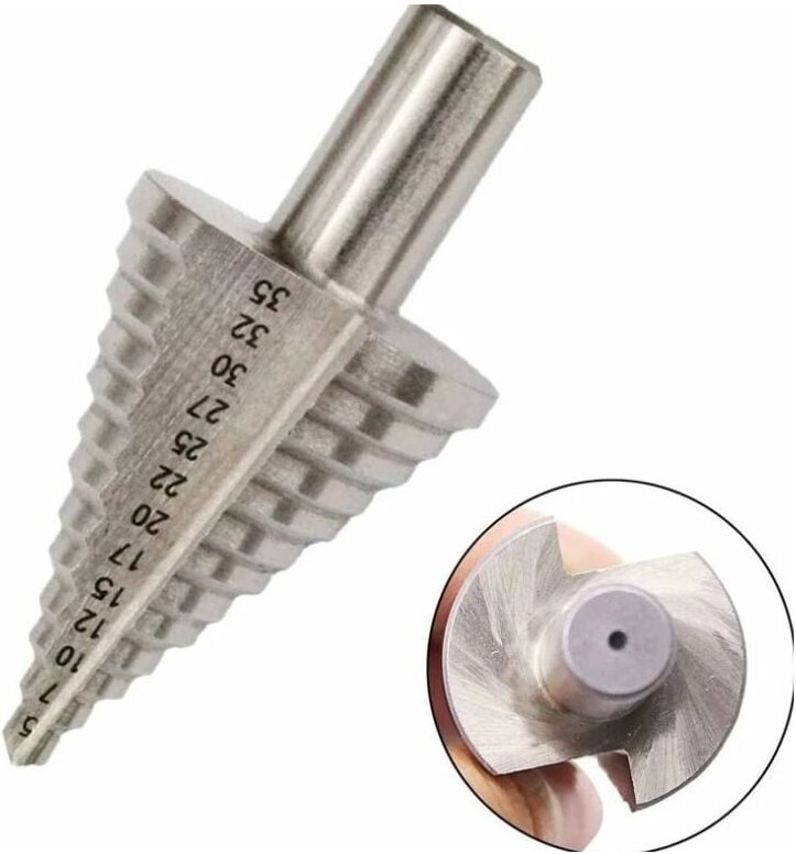Csparkv - Stufenkegelbohrer, 13 Stufen 5 mm-35 mm HSS-Stufenbohrer 4241 Stufenbohrer Titan-Lochschneider-Werkzeug Kegels...