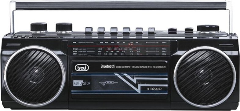 Rr 501 bt Stereo Boombox Tragbarer Bluetooth-Lautsprecher, usb, sd, MP3, Schwarz - Trevi