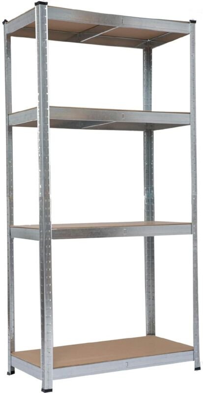 Garden Friend Regal 4 Fachböden aus Metall und MDF, Belastbarkeit 150 kg pro Boden, H 160 x B 80 x T 40 cm