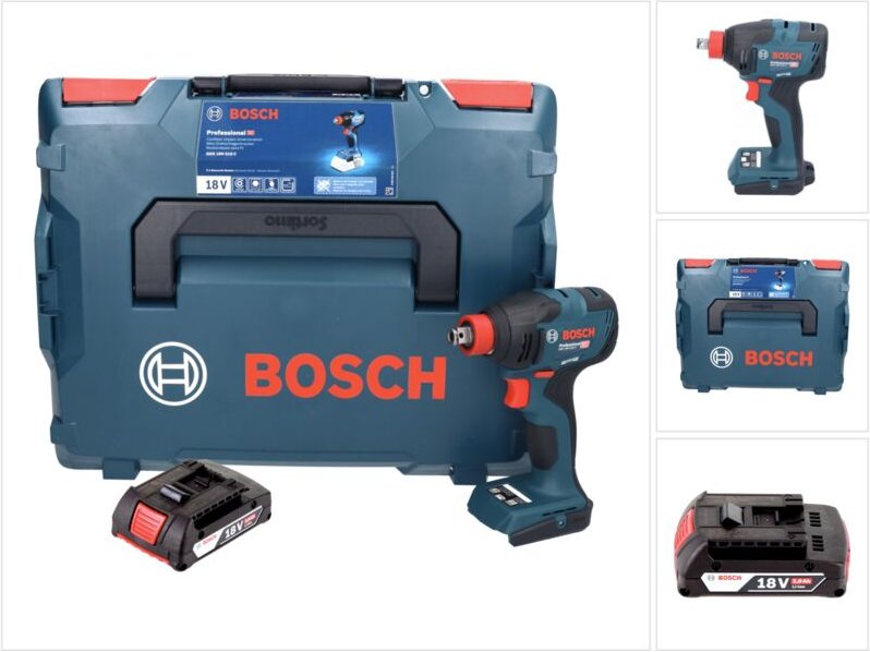 Bosch GDX 18V-210 C Professional Akku Drehschlagschrauber 18 V 210 Nm Brushless + 1x Akku 2,0 Ah + L-Boxx - ohne Ladeger...