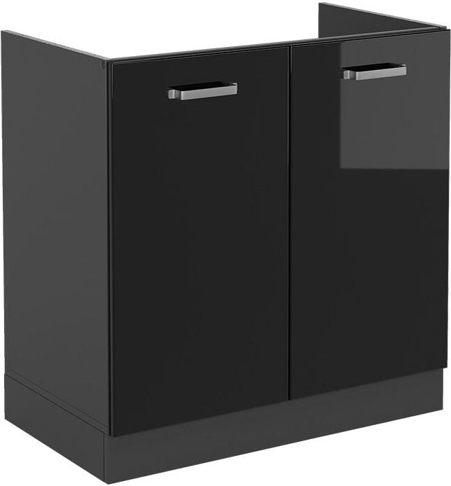 Thumbnail - Vicco - Spülenunterschrank R-Line, Schwarz Hochglanz, 80 cm ohne Arbeitsplatte