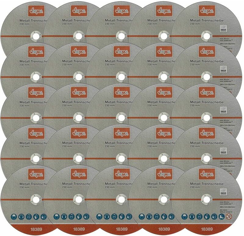 Dema - Metall Trennscheibe 25-er Set 230mm Flexscheibe Winkelschleifer Trennschleifer