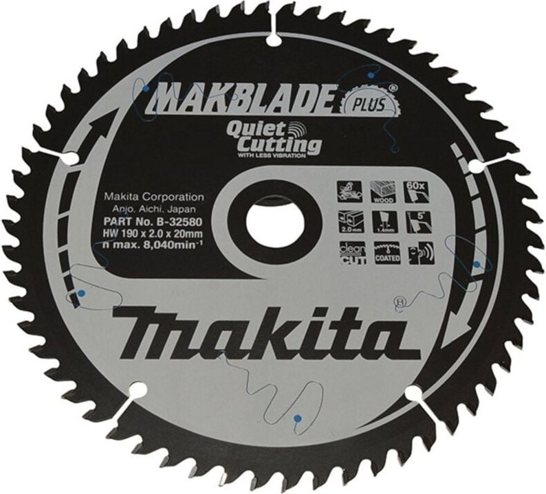 Thumbnail - Makita Sägeblatt MAKBLADE+ 190x20x60Z