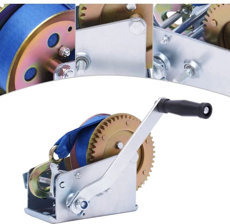 Bootswinde Gurtwinde 1588KG 3500lbs. 10m Gurt Handwinde Trailer Seilwinde Winde