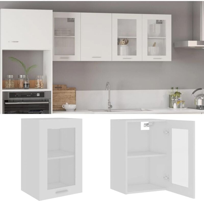 Maison Exclusive Hängeglasschrank Lyon Weiß 40x31x60 cm