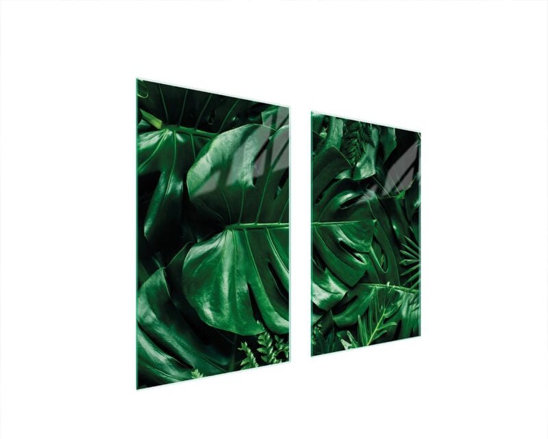 GLASSCHUTZPLATTE FÜR HERD 75x52 MONSTERA