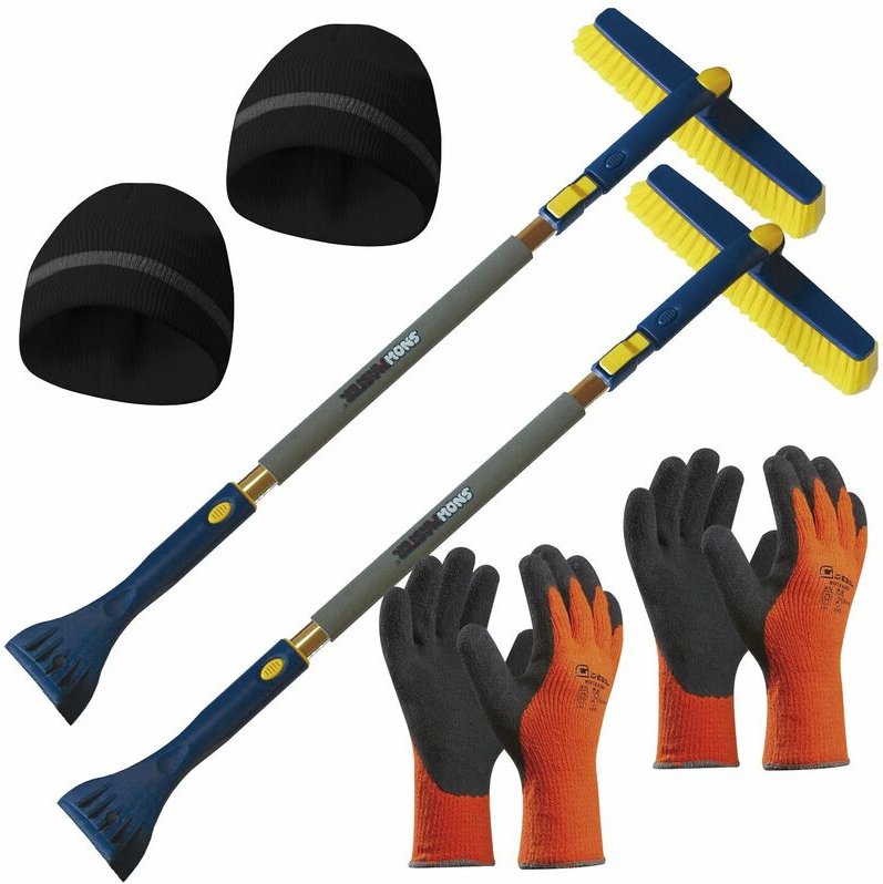 Sonneck Snowmaster Eiskratzer S1400 - 2in1 Schneebesen Auto - 2x Eiskratzer mit Besen 1000-1400mm ausziehbar + 2x Winter...