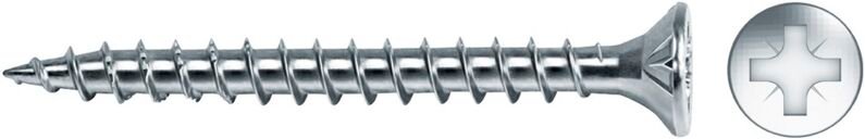 Schachtel mit 200 Senkkopf-Pozi-Din/Ref-Vlox-Holzschrauben Ø4,5 x 50 mm, verzinkt + geschmiert – Celo