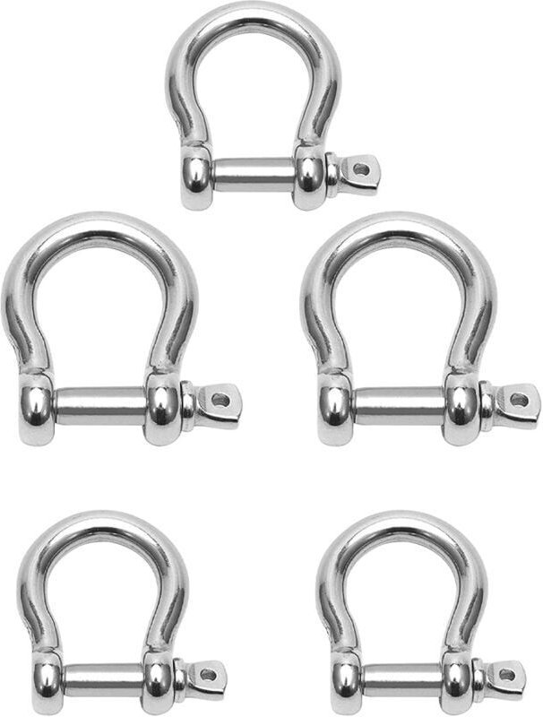 Stück M10 D-Ring-Schäkelschlösser aus 304 Edelstahl für schwere Takelage, Transport, Stahlkettengliederschäkel, Silber, ...