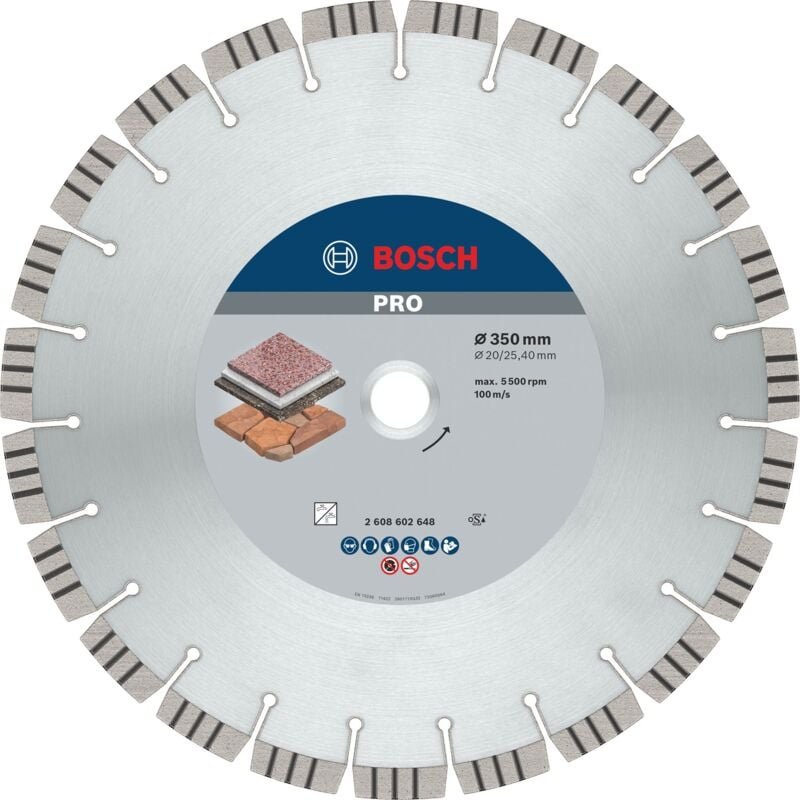 Pro Stone Diamanttrennscheibe, 350 x 20/25,4 mm - Bosch