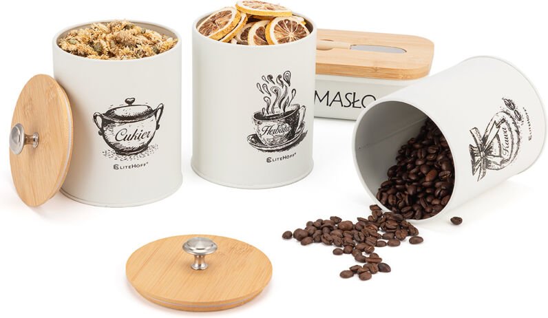 Set Aus 3 Küchenbehältern Und Butterdose E-6058