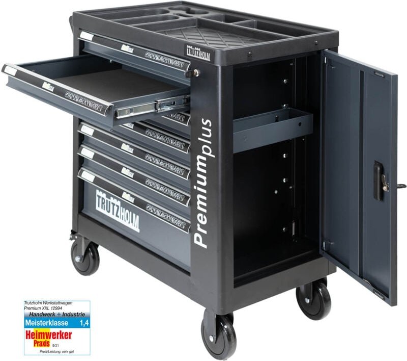 Werkstattwagen Premium Plus xxl unbestückt 84 x 74 Seitentür 7 Schubladen Antirutschmatten Stahl Werkzeugwagen Werkzeuga...