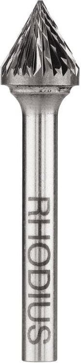Thumbnail - RHODIUS HF J TOP, 1 Stück, 12,7 x 11,0 x 6,0 x 59 mm, Hartmetall-Frässtift Form J