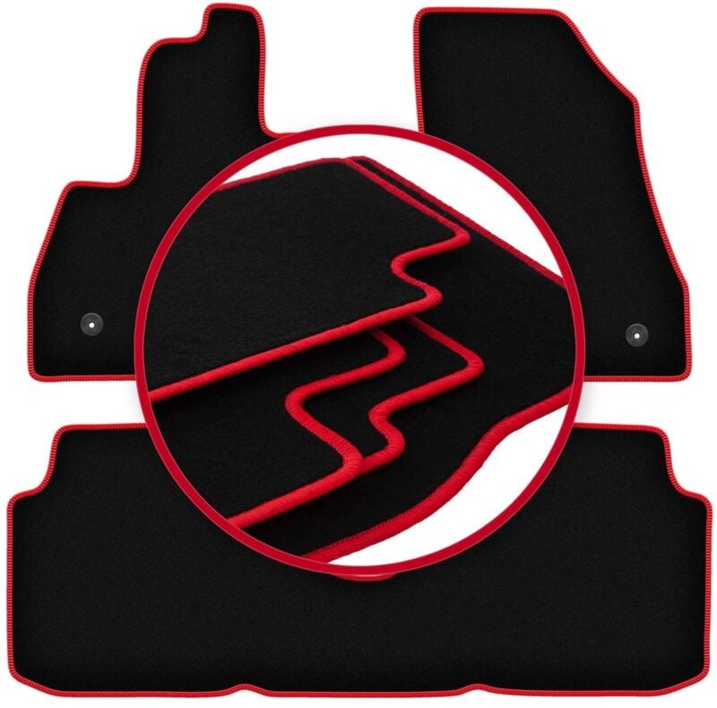 CARLUX-RED Autofußmatten für: Fiat 500L Minivan (2012-)