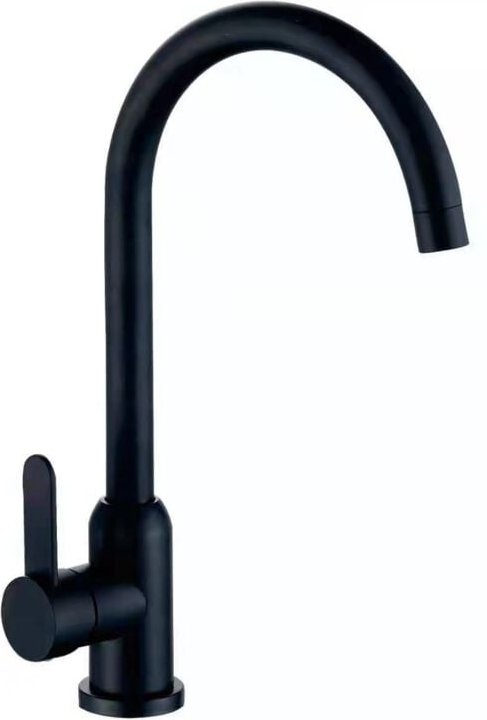 Alovez - Schwarzer Hochdruck-Küchenhahn mit Schwenkfunktion, Küchenhahn aus Edelstahl, Küchenmischbatterie mit Höhenausl...