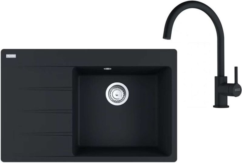 Franke - Sets - Küchenset G271MČ, Fragranitspüle cng 611-78 TL/7 und Armatur fc 6018.901, schwarz matt 114.0700.774
