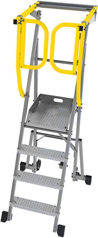 Matisère - Mobile Podestleiter klappbar 4 Stufen - Maximale Arbeitshöhe 3.00m - PAM4-PS