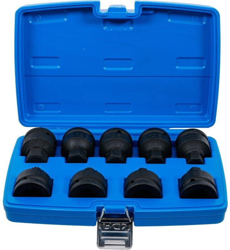 Kraft-Bit-Einsatz-Satz Antrieb Innenvierkant 20 mm (3/4") Innensechskant, Innenvielzahn (für XZN) 9-tlg.