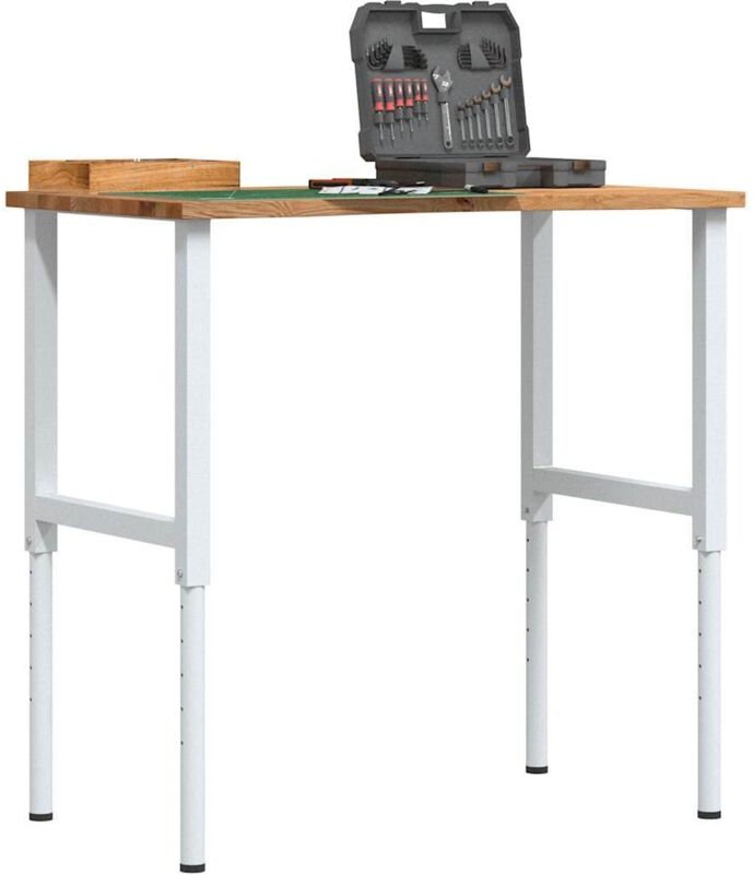 Werkbank Hellbraun 100x60x(71,5-98) cm Massivholz Eiche Vidaxl