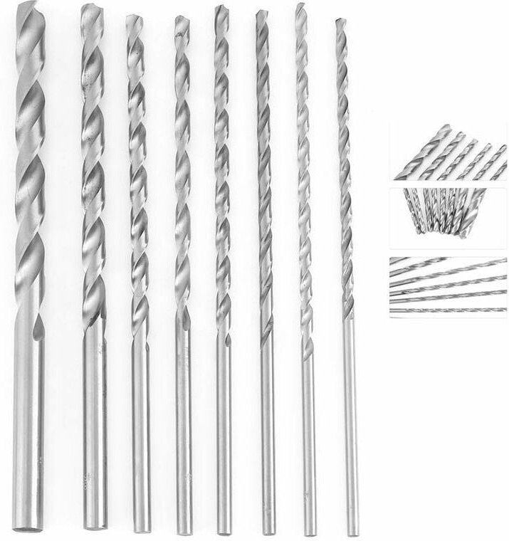 Thumbnail - ZVD Spiralbohrer, 8-teilig, HSS-Mikrobohrer, metrische Bohrwerkzeuge, 4–10 mm, Schnellarbeitsstahlbohrer, 4 mm, 4,2 mm, ...