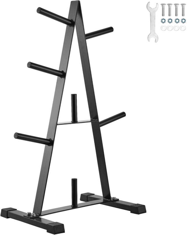 Mophorn Hantelscheibenständer, A-Rahmen für 1-Zoll-Scheiben, 500 lbs Tragkraft, schwarz und perfekt für die Organisation...