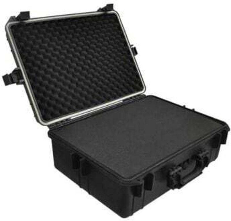 Schwarzer, robuster Tragekoffer mit Schaumstoff, 35 Liter