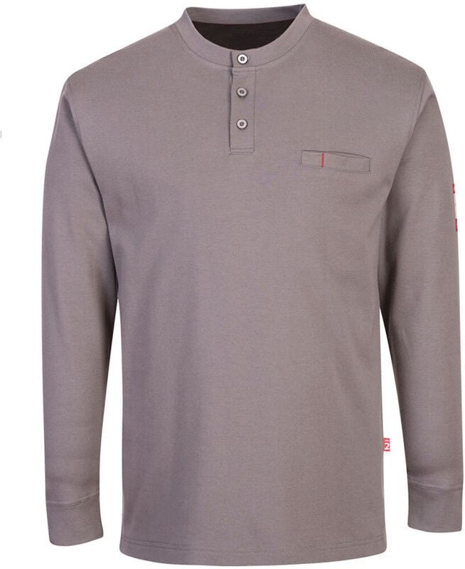 Pull FR Henley antistatique Grau M