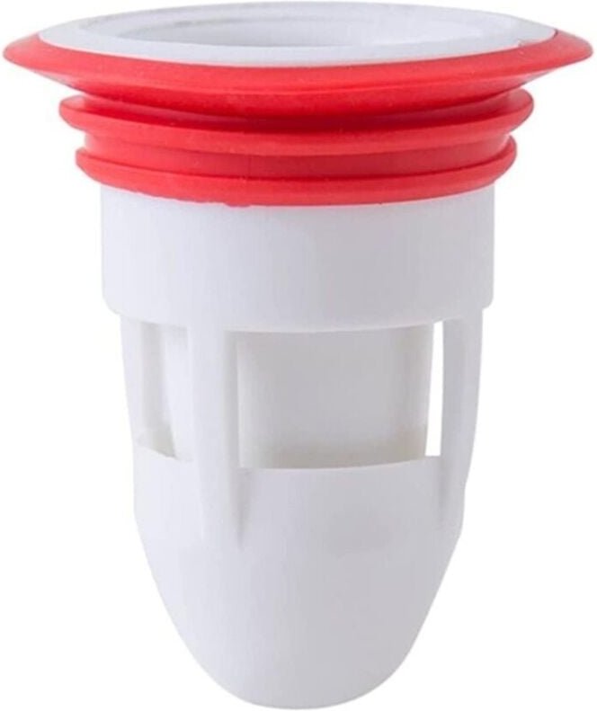 Geruchsfilter für Abwasser, Bodenablauf, Spülbeckenablauf, Haarfänger, Ø45 mm, weiß