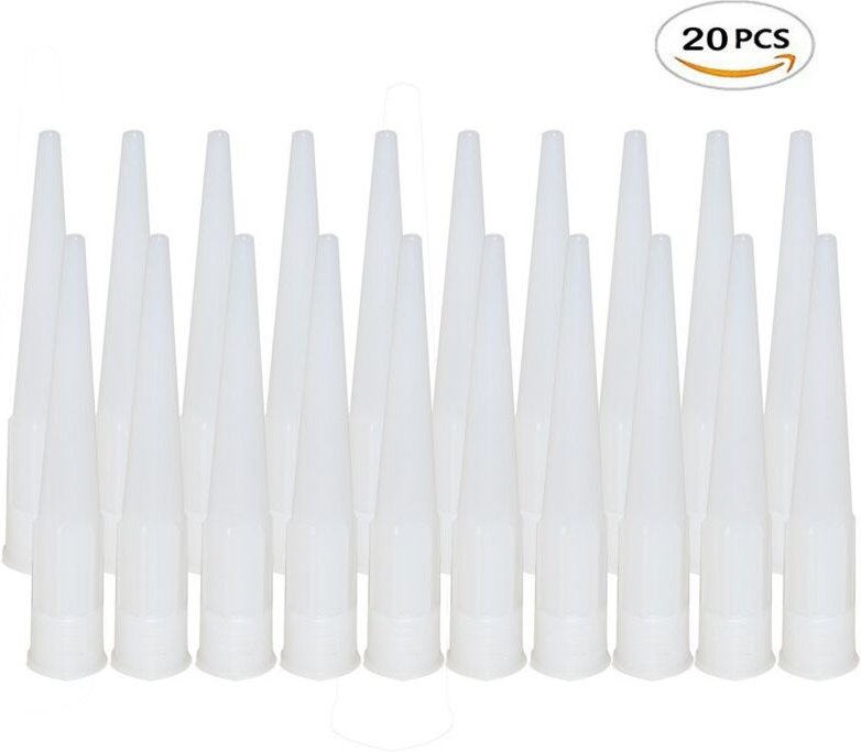 20 Stück Düsenspitze Silikonpistole Kartusche Silikondüsen Ersatzdüsen für Silikonklebstoffdichtmittel mit Kunststoffsch...