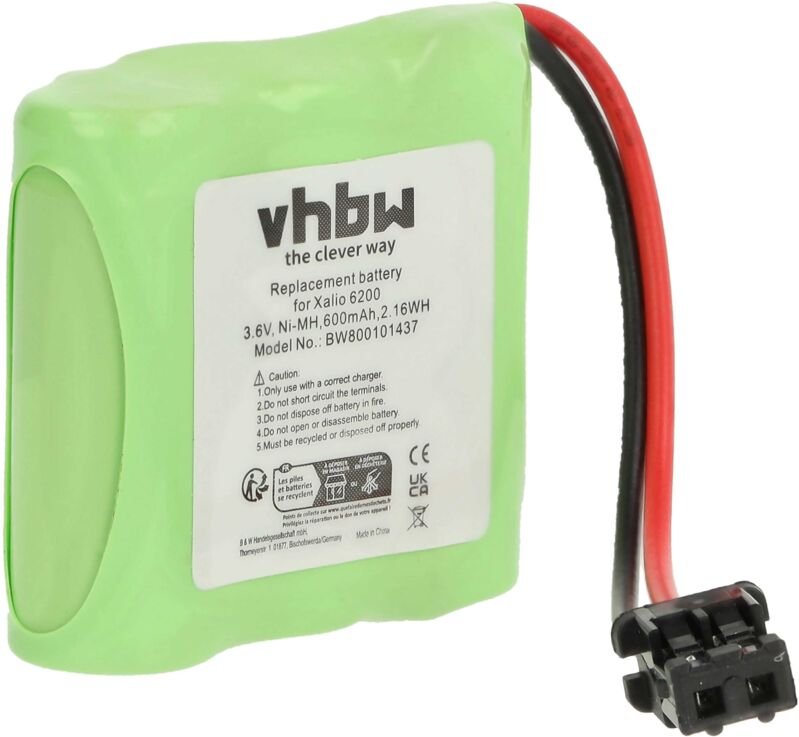 vhbw Akku kompatibel mit Panasonic 3807, KX-A36A, KX-T3610, KX-T3620, KX-T3640 schnurlos Festnetz Telefon (600mAh, 3,6V,...