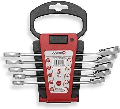 Dogher - Satz mit 5 reversiblen Ratschen-Ringschraubern 457-015