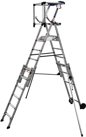 Teleskopische Stehleiter 4 bis 7 Stufen - Maximale Arbeitshöhe 3.79m - PIRLXT7-P